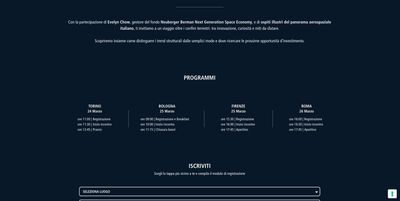 Landing page per registrazione contatti - prenotazione evento - Creazione di siti web