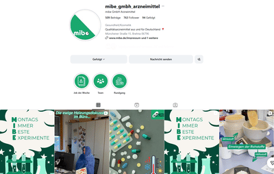 Social Media Betreuung mibe GmbH Arzneimittel - Social Media