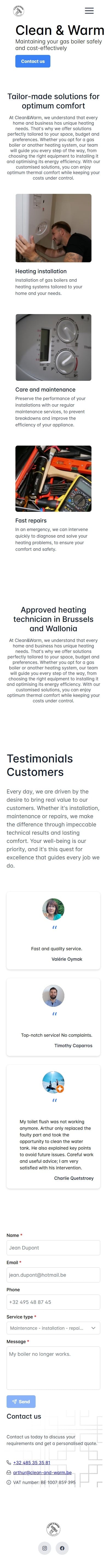 Clean & Warm - WebSite - Website Creation