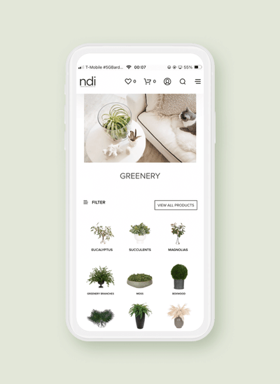 NDI website - E-commerce