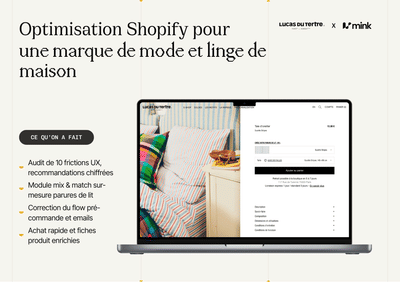 Optimisation Shopify pour une marque de mode et linge de maison - Application web