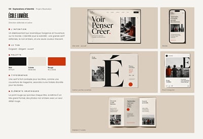 Explorations d'identité : École Lumière - Ontwerp