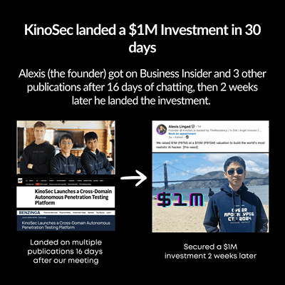KinoSec: Business Insider + 3 outlets in 16 days, then a $1M raise - Public Relations (PR)