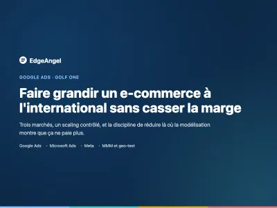 Faire grandir un e-commerce à l'international sans casser la marge - Data Consulting