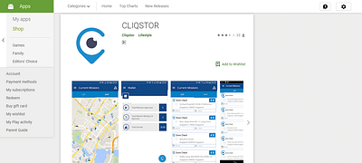Cliqstor - Application mobile
