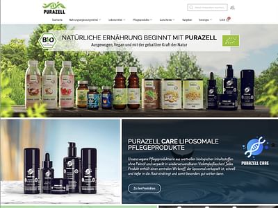 Purazell: Webshop & Webseite - Werbung