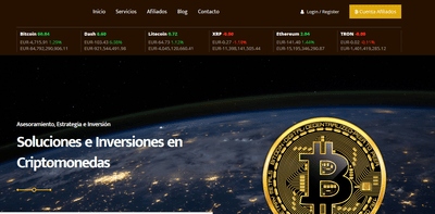 Diseño web para inversiones de de criptomonedas. - Creación de Sitios Web