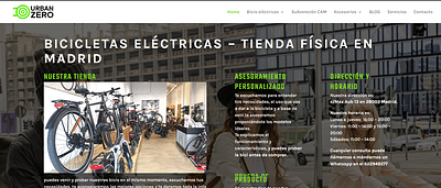 Urban Zero - Tienda de bicicletas eléctricas - SEO