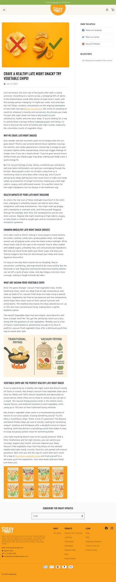 Hey Snaxy - Blog Content - SEO
