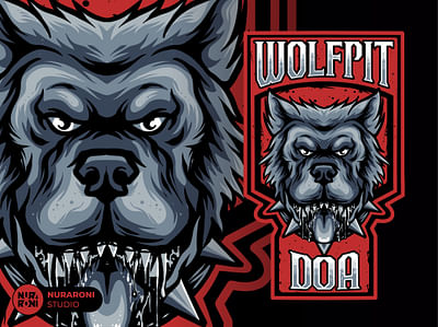 Wolfpit DOA Dog Illustration - Grafische Identiteit