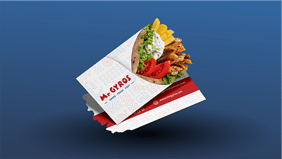 Design of advertising materials for Mr. GYROS - Diseño Gráfico
