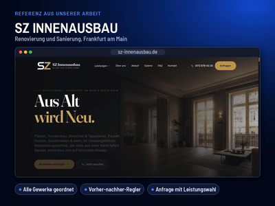 Website für einen Renovierungsbetrieb - Création de site internet