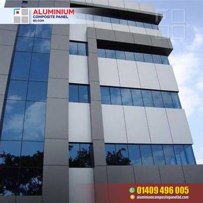 The building uses Blue and black aluminium composite panel - Advertising