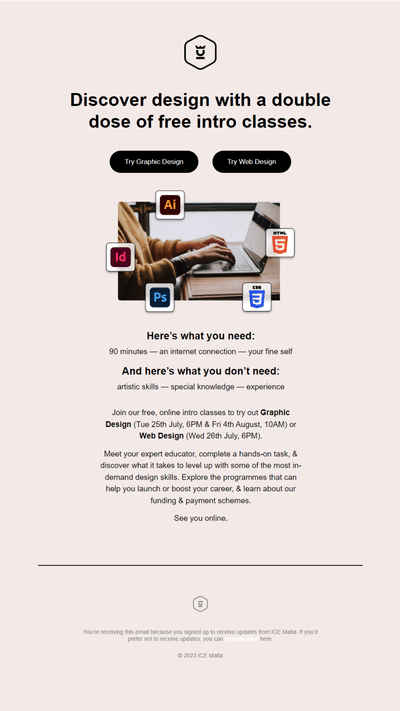 Email Marketing Campaign for ICE Malta - E-mail Marketing