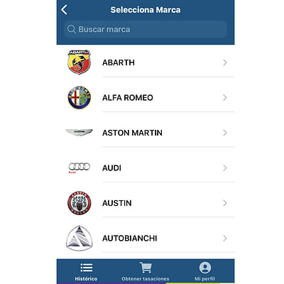 App Tasador de coches - Application mobile