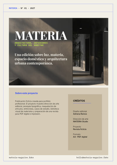 Diseño editorial de revista de arquitectura | MATERIA - Ontwerp