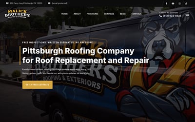 Roofing website, SEO and Google Ads for Malick Brothers Exteriors - SEO