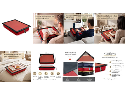 Amazon Listing Set für handgefertigte Knietabletts - Fotografie