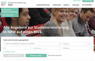 Studienorientierung NRW - Webseitengestaltung