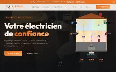 ALB'ELEC — site vitrine & SEO local pour un électricien certifié - Social Media