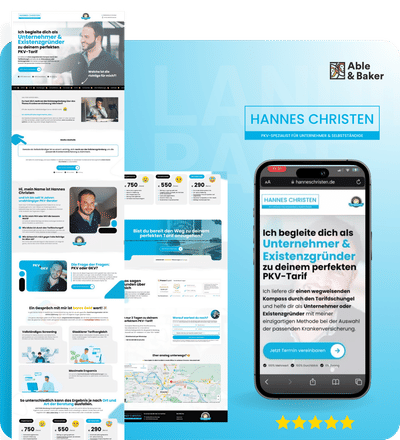 🔥 Landingpage für PKV-Experte Hannes Christen - Grafikdesign