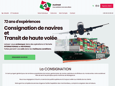Refonte de site web pour le Transitaire -> Auximad - Creazione di siti web