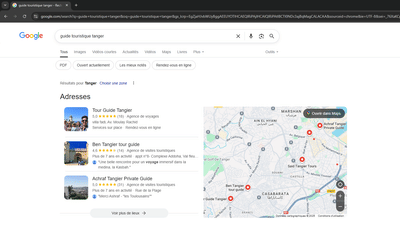 Succès SEO Local : Guide Touristique Tanger - 1er sur Google (FR & EN) - SEO