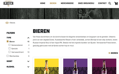 Webshop voor brouwerij - Creación de Sitios Web