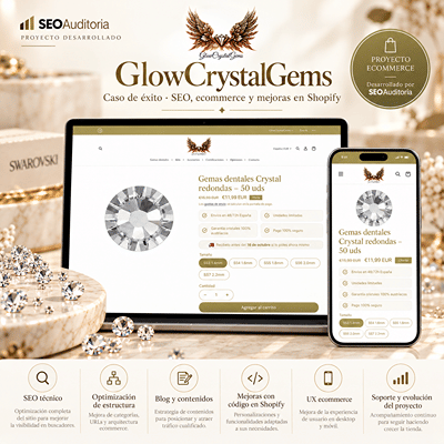 Posicionamiento SEO Ecommerce para GlowCrystalGems - Marketing