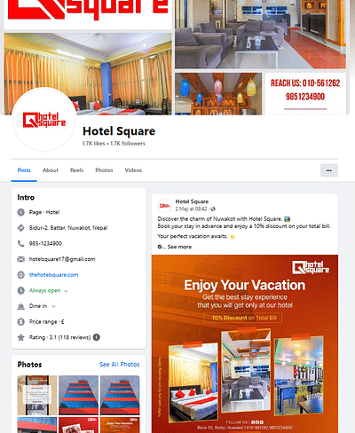 Hotel Square : Social media Management & Branding - Graphic Design