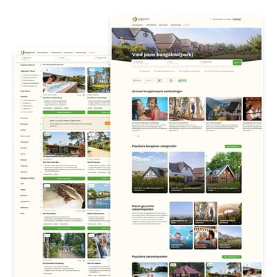 Bungalow­parkoverzicht - WordPress (ver) buiten zijn comfort zone - Website Creatie