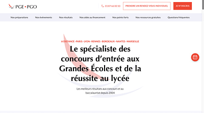 PGE-PGO : site Préparation concours Grandes Ecoles - Website Creatie