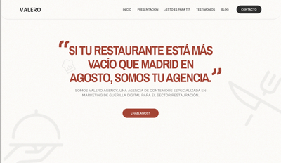 Valero agency - Creación de Sitios Web