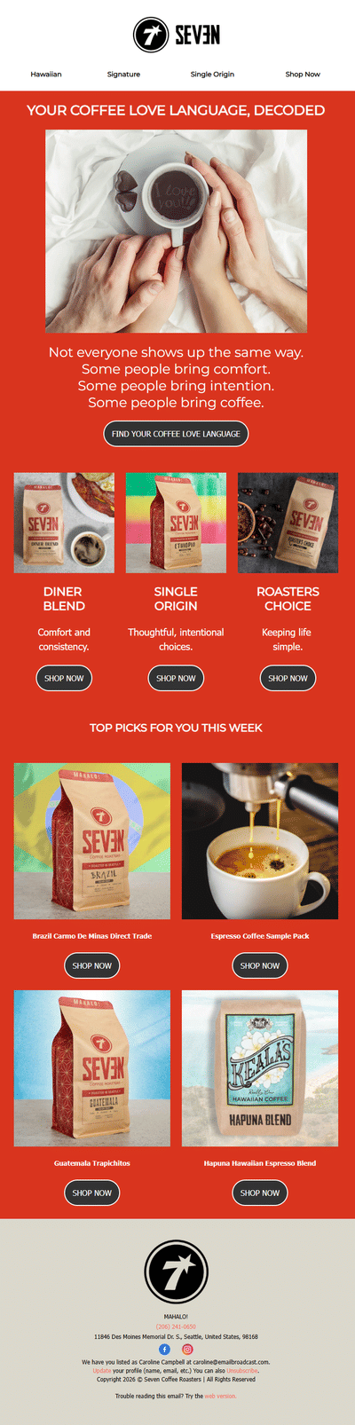 Seven Coffee Roasters, February 2026 - Reclame
