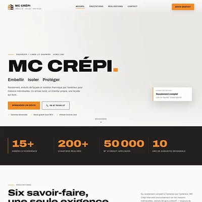 Site du façadier MC Crépi (Jura) - Création de site internet