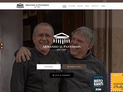 Armando al Pantheon: sito, SEO e social per un'insegna storica romana - Creazione di siti web