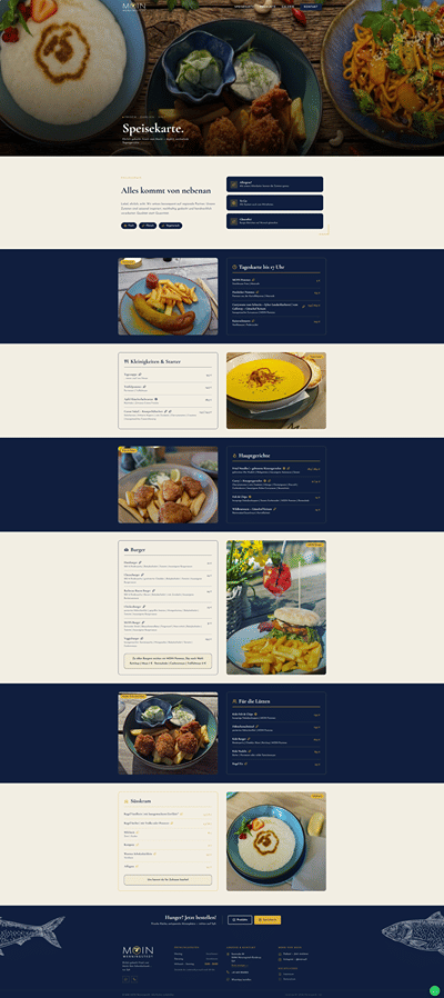 Moderne Restaurant-Website für Moin Wenningstedt auf Sylt - Website Creation