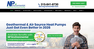 WordPress website for NP Environmental, an HVAC company in New York - Website Creation