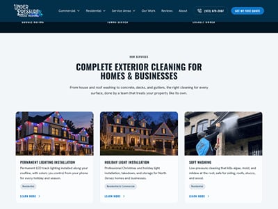 180 page house washing website, local SEO and Google Ads - Onlinewerbung