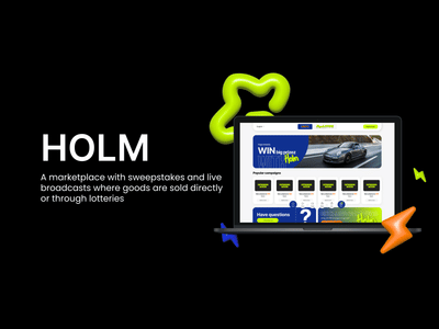 HOLM | Marketplace with sweepstakes and live broadcasts - Application web