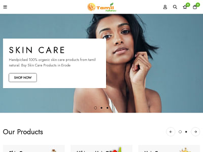 Tamil Naturals - Online Organic Cosmetics & Beauty - Publicité en ligne
