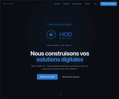 HOD Digital — Agency Website - Application web
