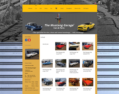 Website The Mustang Garage - Social media