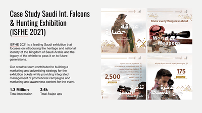 Saudi Int. Falcons & Hunting Exhibition (ISFHE 2021) - Estrategia de contenidos
