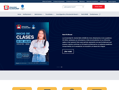 Desarrollo de sitio web unab.edu.sv - Website Creation