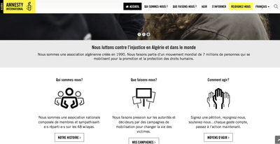 Site web Amnesty international - Website Creation