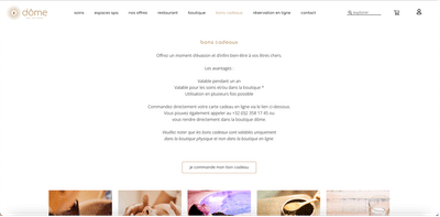 Dôme - Site e-commerce + réservation en ligne - Création de site internet