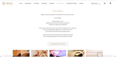 Dôme - Site e-commerce + réservation en ligne - E-commerce