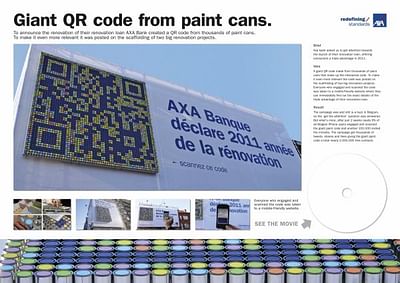 GIANT QR CODE FROM PAINT CANS - Werbung