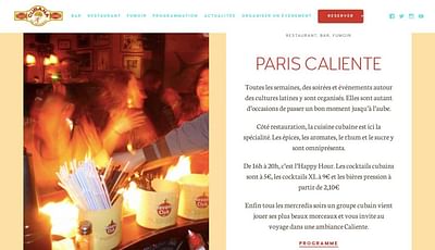 Création du site du bar restaurant Cubana Café - Création de site internet